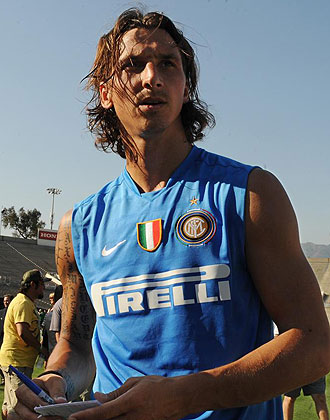 Ibrahimovic, durante un entrenamiento con el Inter de Miln