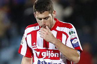 Jorge, durante un partido con el Sporting