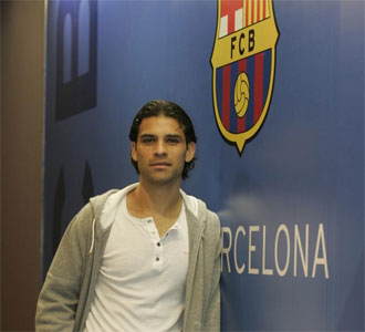Rafa Mrquez, en una entrevista en las oficinas del FC Barcelona