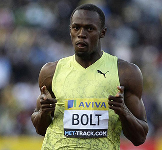 Usain Bolt en el Grand Prix de Londres