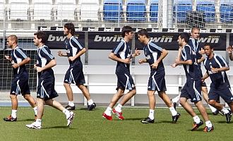 La plantilla del Real Madrid, entrenando en Valdebebas.