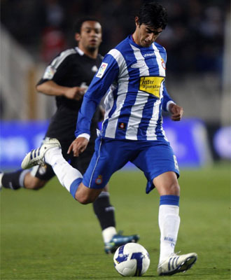 Rom�n Mart�nez en un partido con el Espanyol.