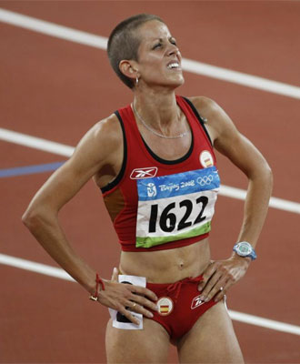 Natalia Rodríguez tras la final de los 1.500 metros de Pekín.