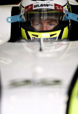 Jenson Button, a los mandos de su Brawn GP.