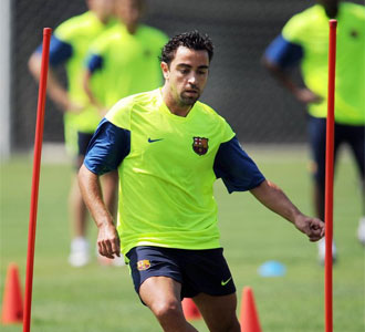 Xavi Hernández en un entrenamiento durante la pretemporada norteamericana del FC Barcelona