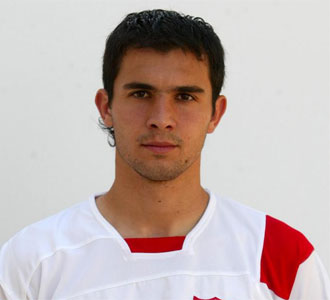 Emiliano Armenteros, cuando formaba parte de la plantilla del Sevilla Atlético