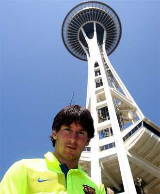 Messi durante una visita en Seattle.