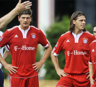 Demichelis, en un entrenamiento con el Bayern de Munich