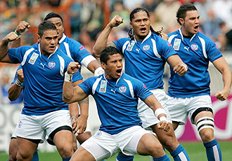 Los jugadores de Samoa volvern a bailar su tradicional 'haka' en Nueva Zelanda'11 como ya hicieron hace dos aos en el Mundial de Francia