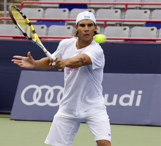 Rafael Nadal, en un entrenamiento de cara al prximo Masters 1000 de Montreal