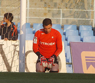 Notario, en la imagen durante un partido de la pasada temporada con el Celta, acab expulsado en su primer encuentro defendiendo la portera del Albacete