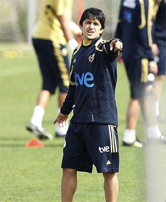 Jonathan Pereira durante un entrenamiento con la Sub 21