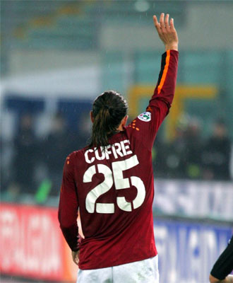 Cufre, en su etapa de jugador de la Roma.