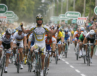 Mark Cavendish tras su victoria en la segunda etapa de la Vuelta a Irlanda