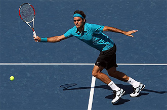 Federer durante el partido de cuartos de final frente a Hewitt