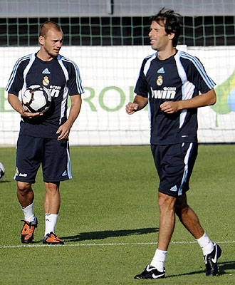 Sneijder, en su ltimo entrenamiento con el Madrid