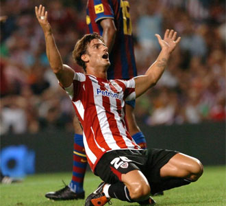 Aitor Ocio, en el partido de ida de la Supercopa de Espaa ante el FC Barcelona