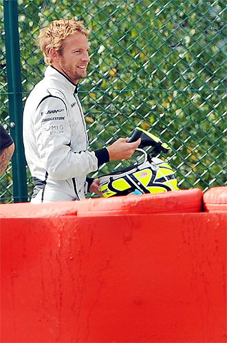 Jenson Button, tras abandonar este fin de semana en la carrera de Spa.