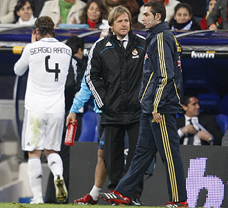 Schuster y Sergio Ramos, durante su etapa en el Madrid