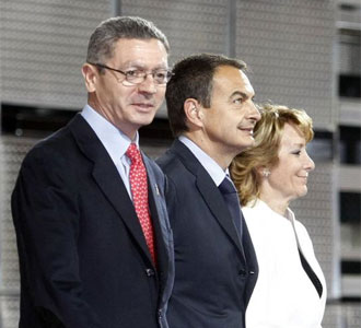 Gallardn, Zapatero y Aguirre, en un acto de la candidatura olmpica