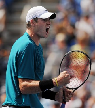 John Isner, durante un partido en el US Open.