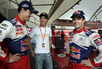 Sordo, Vettel -piloto de F1- y Loeb