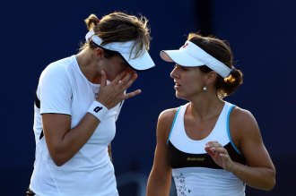Mara Jos Martnez y Nuria Llagostera en el US Open.