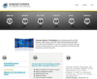Sitio web de Synergy Sports technology