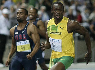 Bolt ganando a Gay en el Mundial de Berl�n