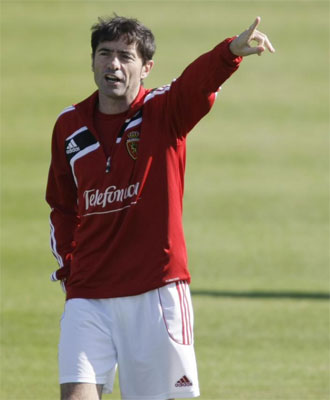Marcelino, durante un entrenamiento del Zaragoza.