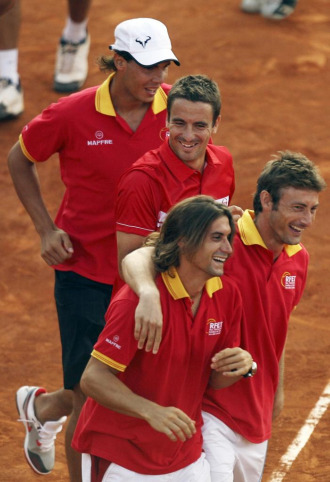 El equipo español de Copa Davis en Murcia.