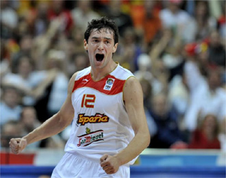Llull, eufrico tras un partido del Eurobasket.