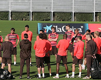 El Barcelona durante un entrenamiento