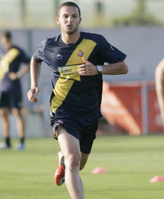 Ben Sahar, en un entrenamiento del Espanyol.