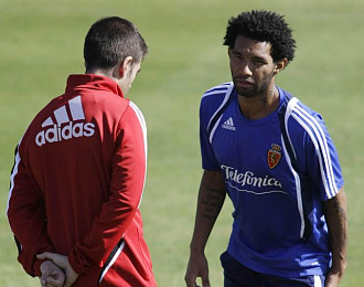 Pennant durante un entrenamiento con el Zaragoza
