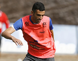 Ricardo durante un entrenamiento con el Tenerife