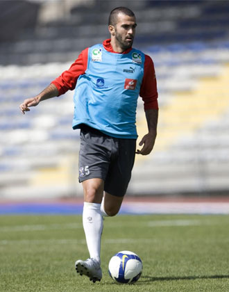 Manolo Martnez durante un entrenamiento del Tenerife.