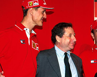 Schumacher y Todt, durante un acto de Ferrari