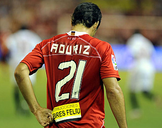 Aduritz durante un partido con el Real Mallorca