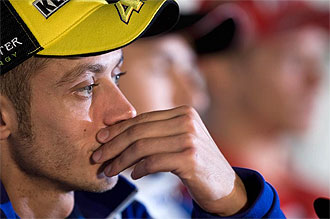 Valentino Rossi, en la rueda de Prensa de Estoril.