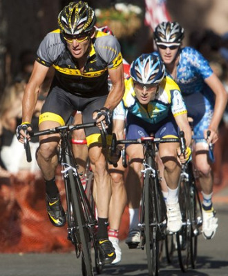 Chris Horner junto a Lance Armstrong en el Astana.