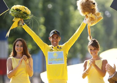 Contador en el podio de Pars