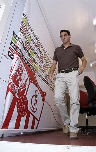 Manolo Jimnez, tras una rueda de prensa del Sevilla.