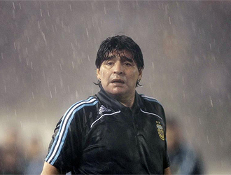 Maradona, al final del partido
