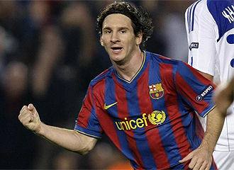 Messi, en un partido de Champions
