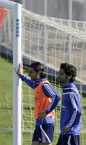 Ayala, durante un entrenamiento con el Zaragoza.