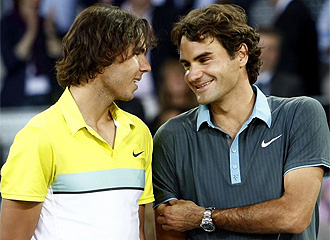 Federer y Nadal, durante un torneo