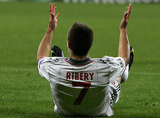 Frank Ribéry durante un partido del Bayern