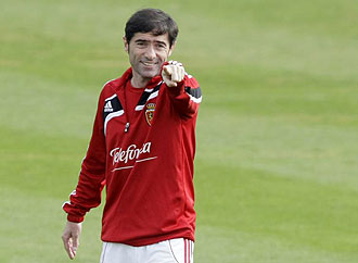 Marcelino durante un entrenamiento con el Zaragoza