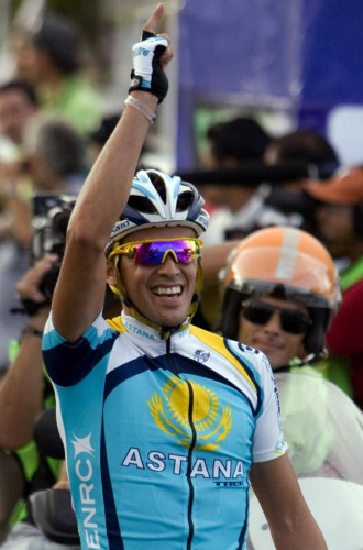 Alberto Contador con el maillot del Astana.